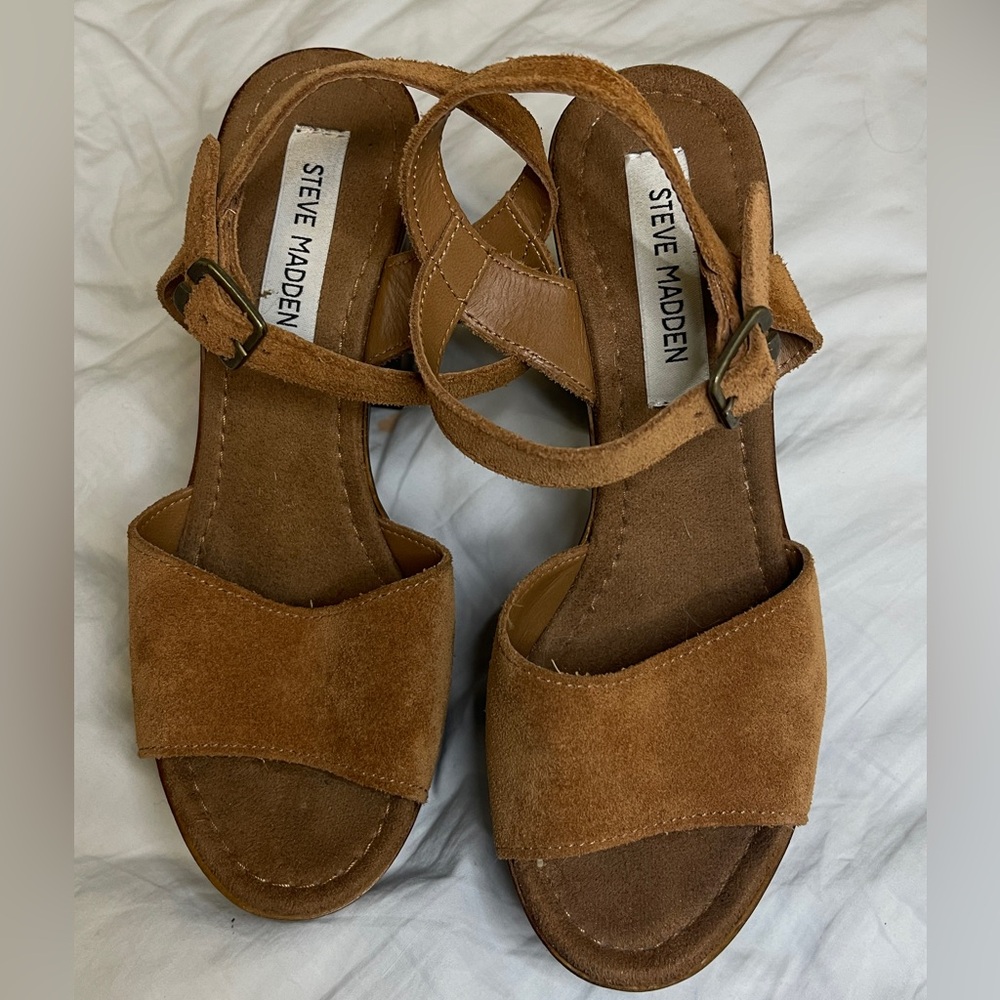 Steve Madden Tan Suede Strappy Sandals